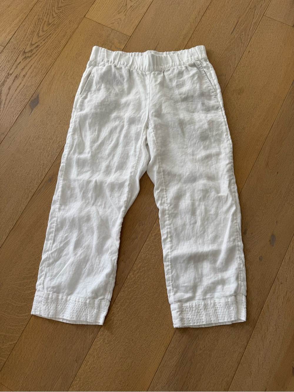 Pure Jill 100% Linen White Cropped Pants Size XSmall